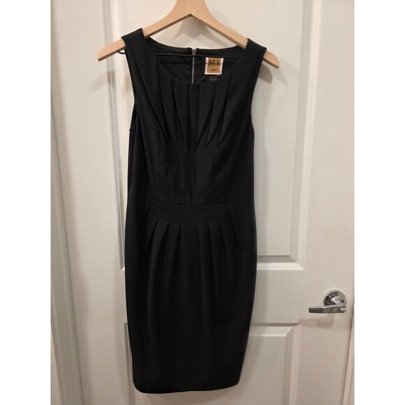 Nue by Shani Black Sheath Dress with Pleated Front - Picture 7 of 10